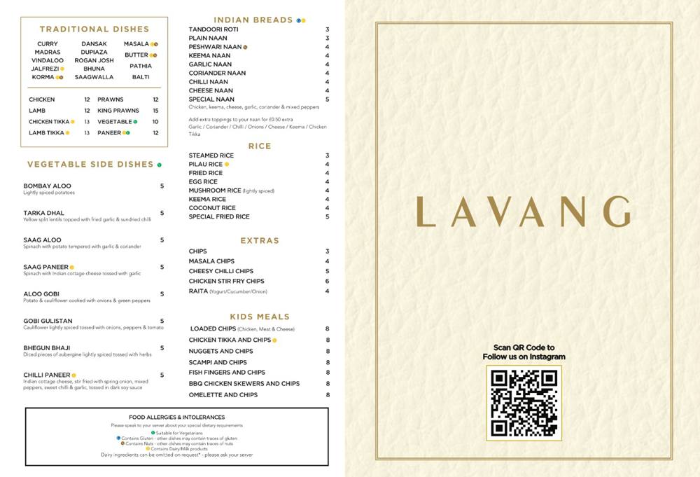 Lavang Dine-in Menu Image